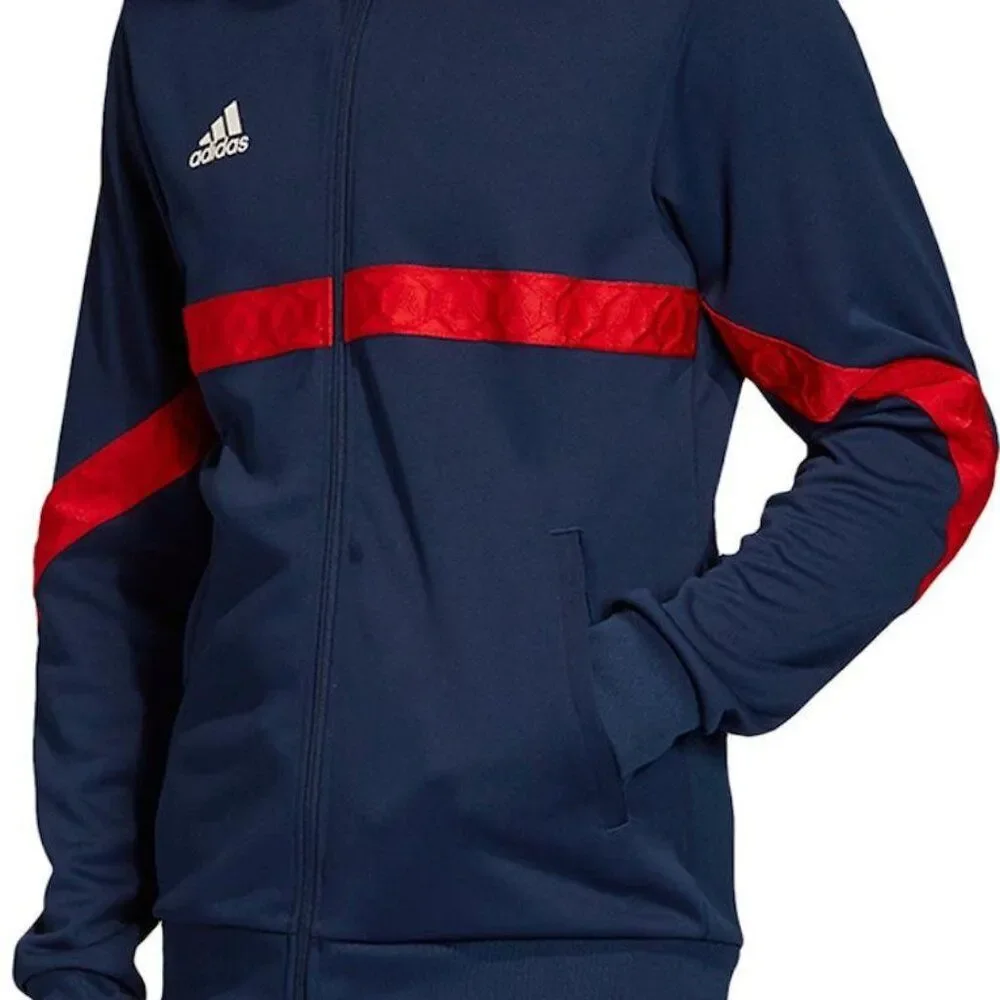Adidas Sportswear Men's Med‎ Club House Jacket Track Soccer Full Zip Blue Red